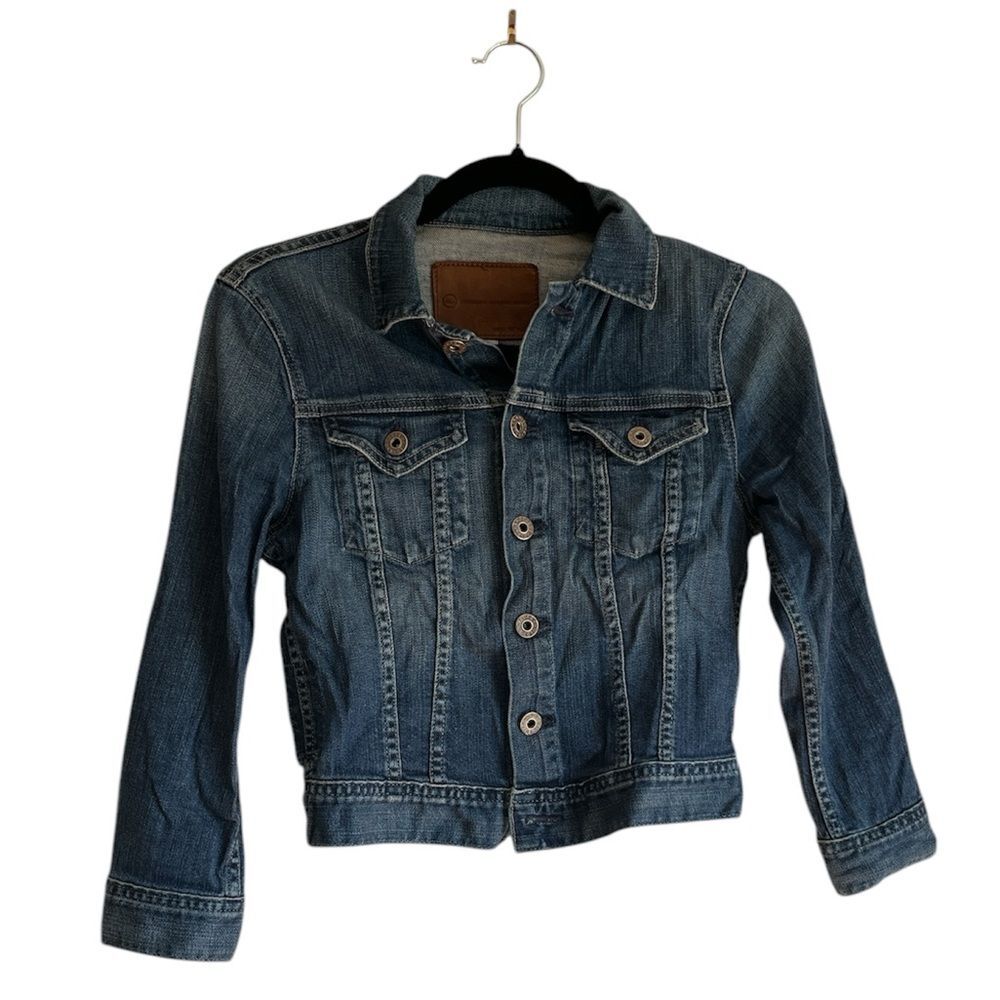 AG Jeans x Theory Harper Denim Jacket Blue Cropped Size XS